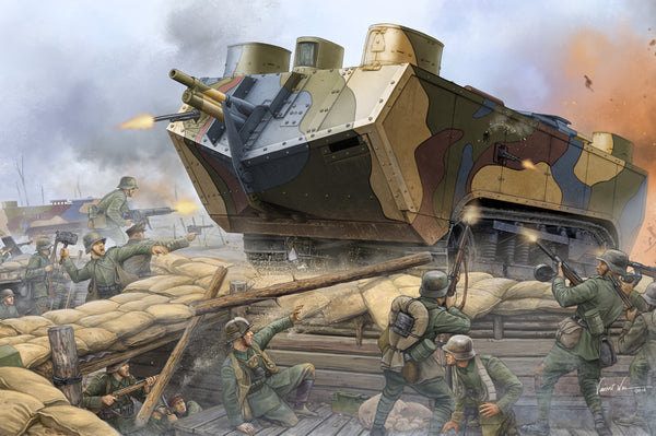 HB83858 HobbyBoss 1/35 French Saint-Chamond Heavy Tank - Early Plastic Model Kit [83858]