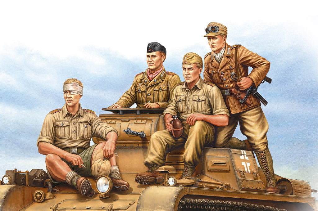 HB84409 HobbyBoss 1/35 German Tropical Panzer Crew Plastic Model Kit [84409] HobbyBoss