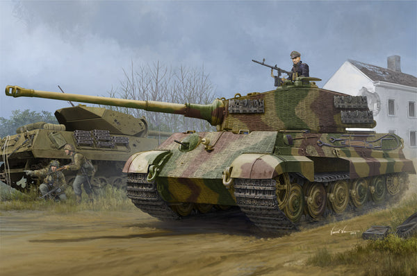 HB84531 HobbyBoss 1/35 Pz.Kpfw.VI Sd.Kfz.182 Tiger II (Henschel 1944 Prod.) w/ Zimmerit Model Kit [84531]