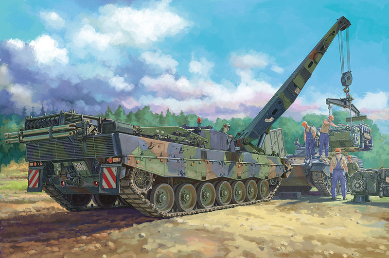 HB84565 HobbyBoss 1/35 Bergepanzer BPz3 Buffalo ARV Plastic Model Kit [84565]