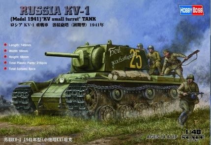 HB84810 HobbyBoss 1/48 Russian KV-1 1941 Small Turret tank Plastic Model Kit [84810] HobbyBoss