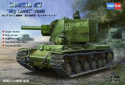 HB84815 HobbyBoss 1/48 Russian KV "Big Turret" Tank Plastic Model Kit [84815] HobbyBoss