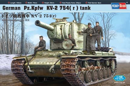 HB84819 HobbyBoss 1/48 German Pz.Kpfw KV-2 754(r) tank Plastic Model Kit [84819] HobbyBoss