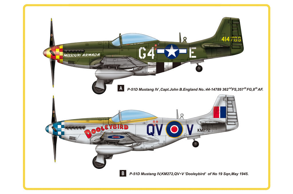 HB85802 HobbyBoss 1/48 P-51D Mustang IV Fighter Plastic Model Kit [85802] HobbyBoss