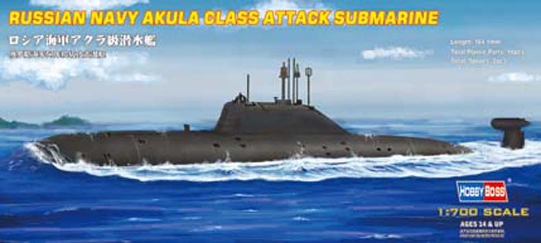 HB87005 HobbyBoss 1/700 RUSSIA NAVY AKULA CLASS ATTACK SUB. Plastic Model Kit [87005]