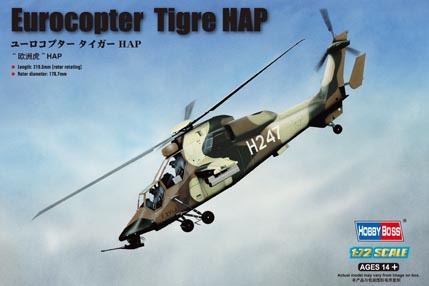 HB87210 HobbyBoss 1/72 French Army Eurocopter EC-665 Tiger HAP Plastic Model Kit [87210]*Aus Deca