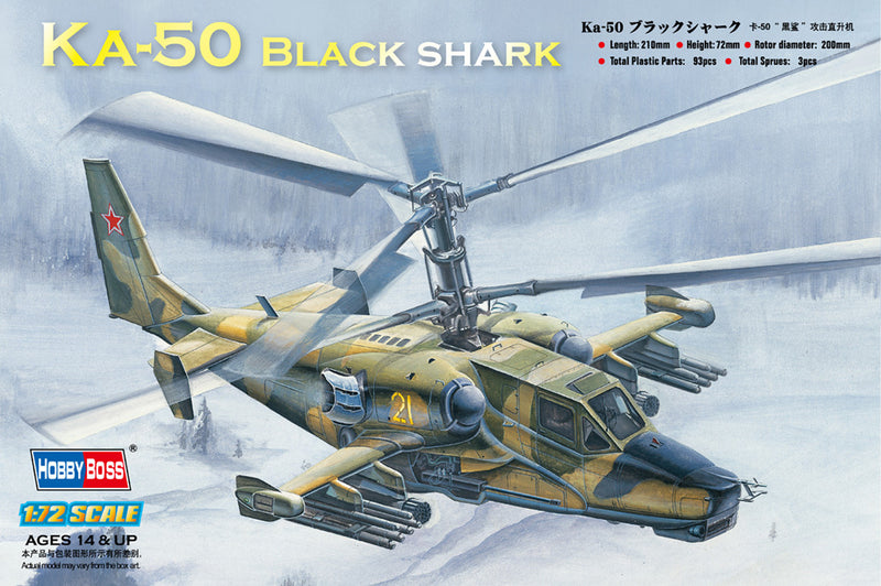 HB87217 HobbyBoss 1/72 Ka-50 Black shark Attack Helicopter Plastic Model Kit [87217]