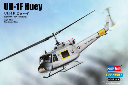 HB87230 HobbyBoss 1/72 UH-1F Huey Plastic Model Kit [87230] HobbyBoss