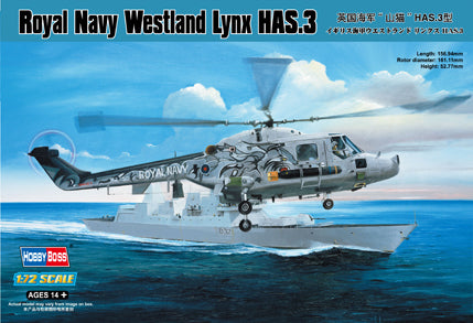 HB87237 HobbyBoss 1/72 Royal Navy Westland Lynx HAS.3 Plastic Model Kit [87237]