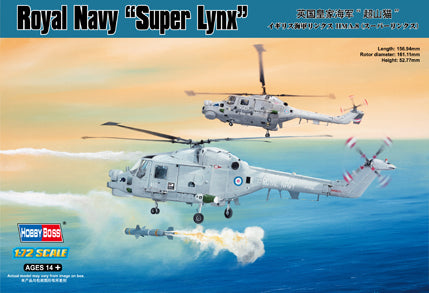 HB87238 HobbyBoss 1/72 Royal Navy Lynx HMA.8 ("Super Lynx) Plastic Model Kit [87238] HobbyBoss