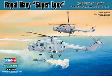 HB87238 HobbyBoss 1/72 Royal Navy Lynx HMA.8 ("Super Lynx) Plastic Model Kit [87238]