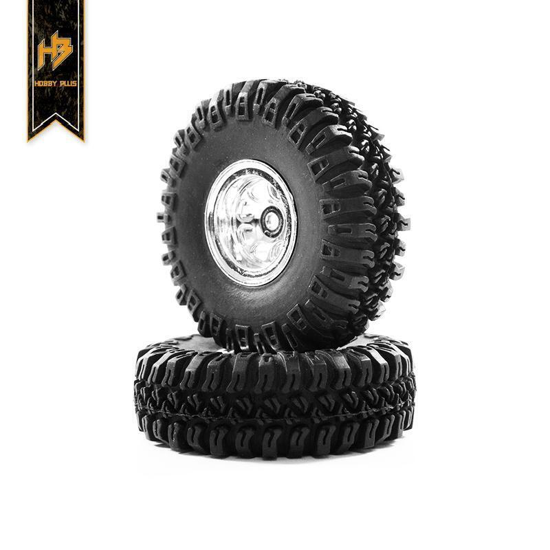HBP240067 Hobby Plus GRABBER M/T Tire Set (Chrome Wheel) (4pcs) Hobby Plus