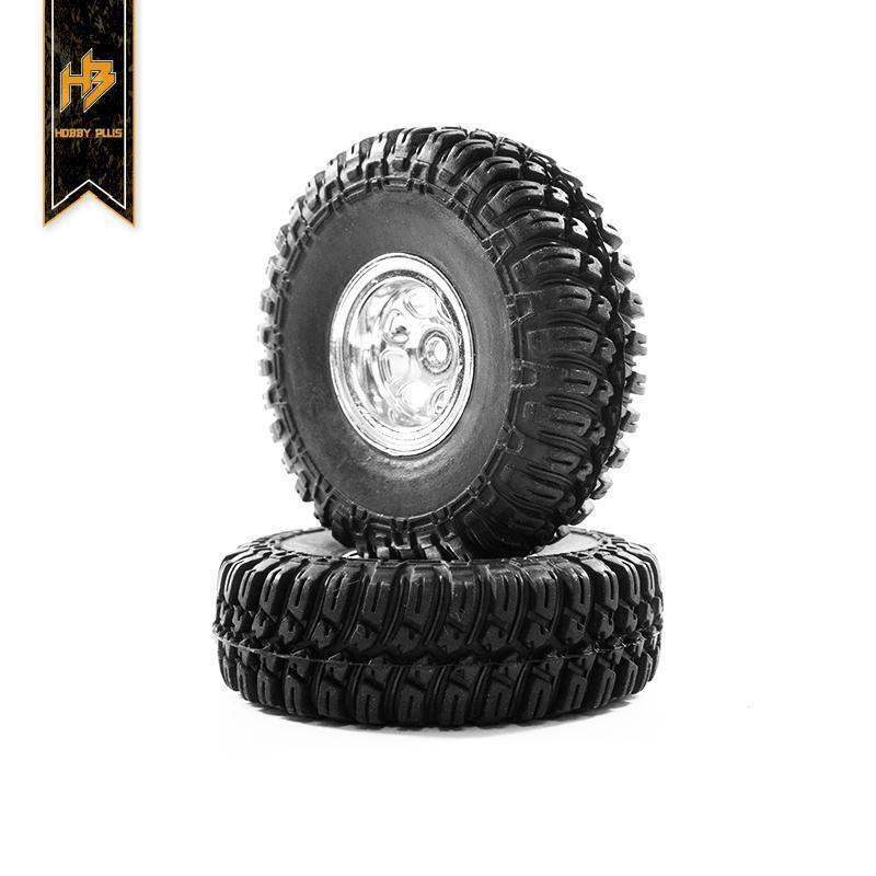 HBP240068 Hobby Plus T-FINDER A/T Tire Set (Chrome Wheel) (4pcs) Hobby Plus