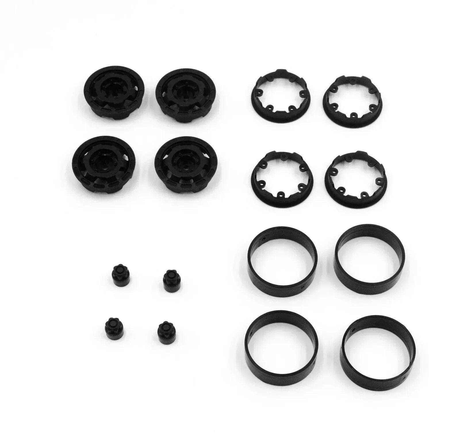 HobbyPlus CR18P Truck 1.2inch Bead Lock Wheel Set, Black