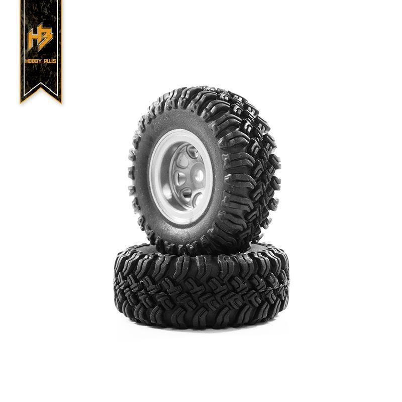 HBP604002 Hobby Plus CR-24 MT Crawler Grey Wheel & Tire Set (4pcs) Hobby Plus