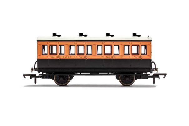 R40107 HORNBY LSWR 4 WHEEL COACH 1ST CLASS FITTED LIGHTS 123 - ERA 2