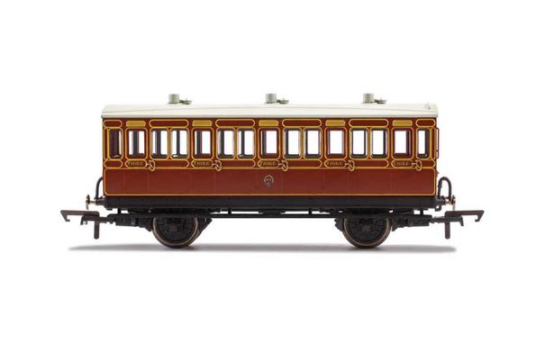 R40116A HORNBY LB&SCR 4 WHEEL COACH 3RD CLASS FITTED LIGHTS 881 - ERA 2