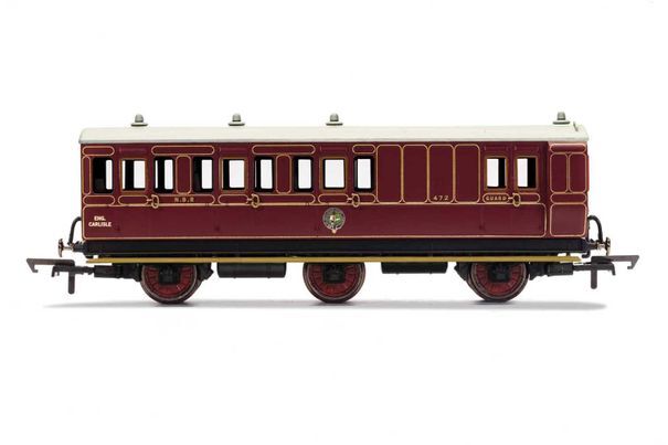 R40142 HORNBY NBR 6 WHEEL COACH UNCLASSED (BRAKE 3RD) COACH FITTED LIGHTS 472 - ERA 2 Hornby