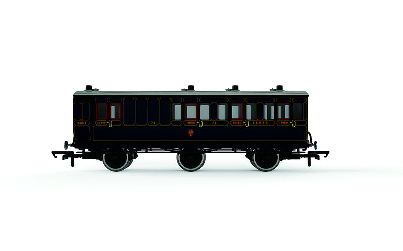 R40300 HORNBY S&DJR 6 WHEEL COACH 3RD CLASS 72 - ERA 2