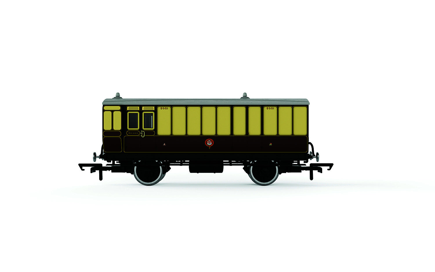 R40310 HORNBY GWR 4 WHEEL COACH PASSENGER BRAKE 505 - ERA 2/3 Hornby