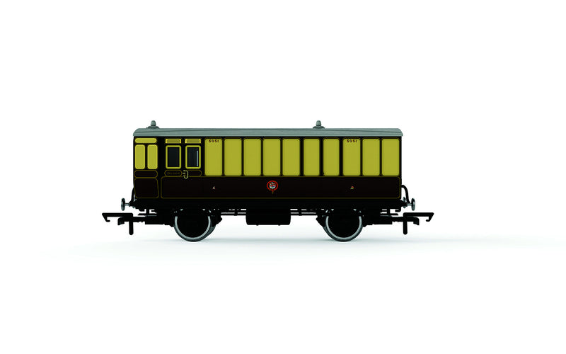 R40310 HORNBY GWR 4 WHEEL COACH PASSENGER BRAKE 505 - ERA 2/3