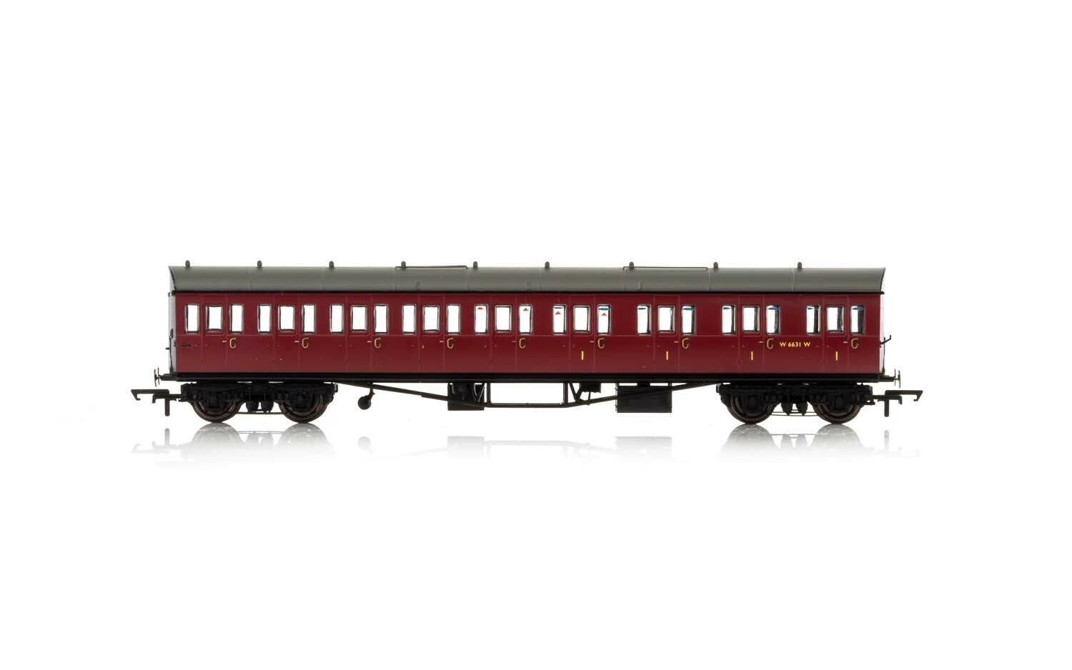 R4879A HORNBY BR COLLETT 57 BOW ENDED E131 NINE COMPARTMENT COMPOSITE (RIGHT HAND) W6242W - ERA 4 Hornby
