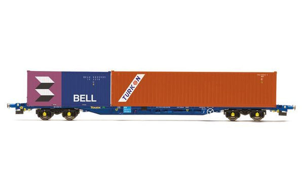 R60224 HORNBY TOUAX KFA CONTAINER WAGON WITH 2 CONTAINERS - ERA 11