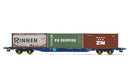 R60239 HORNBY KFA CONTAINER WAGON WITH 2 X 20 CONTAINERS & 1 X 20 TANKTAINER - ERA 11 Hornby