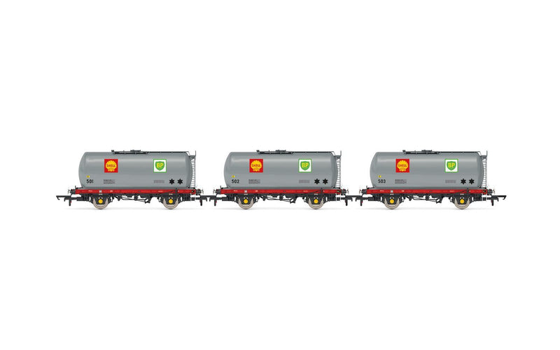 R60260 HORNBY SHELL-MEX, TTA TANK WAGON TRIPLE PACK - ERA 8