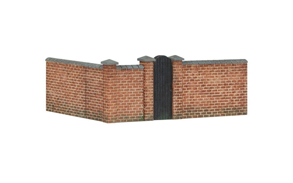 R7355 HORNBY FRONT AND RIGHT HAND VICTORIAN TERRACE HOUSE GARDEN WALL