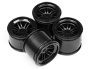 HPI-102824 HPI FT01 Wheel Set (Black/Front 2Pcs/Rear 2Pcs) [102824] HPI