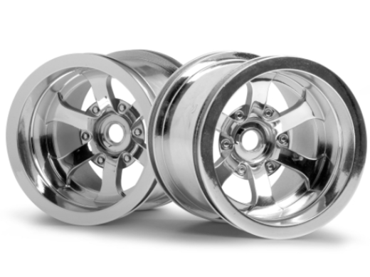 HPI-3087 HPI Scorch 6-Spoke Wheel Shiny Chrome (55X50mm/2Pcs) [3087]