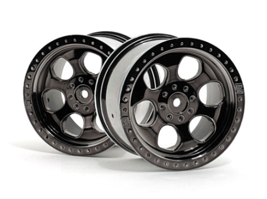 HPI-3161 HPI 6 Spoke Wheel Black Chrome (83X56mm/2Pcs) [3161]
