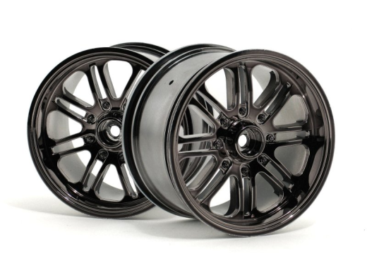 HPI-3173 HPI 8 Spoke Wheel Black Chrome (83X56mm/2Pcs) [3173]