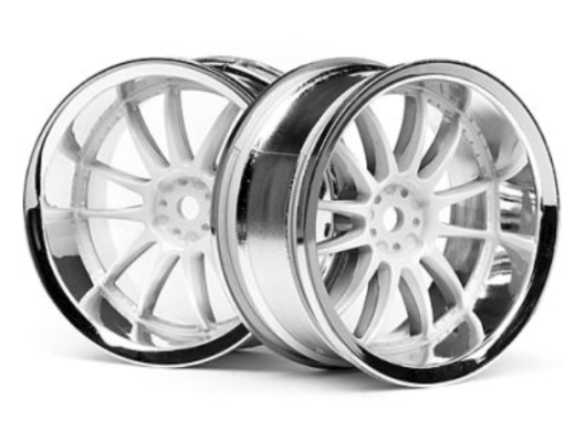 HPI-3284 HPI Work XSA 02C Wheel 26mm Chrome/White (6mm Offset) [3284]