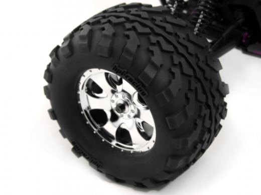 HPI-4709 HPI Mounted GT2 Tyre S Compound On Warlock Wheel Chrome [4709]