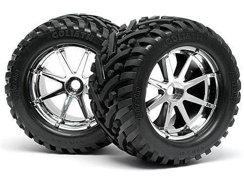 HPI-4727 HPI Mounted Goliath Tire 178X97mm On Blast Wheel Chrome [4727]