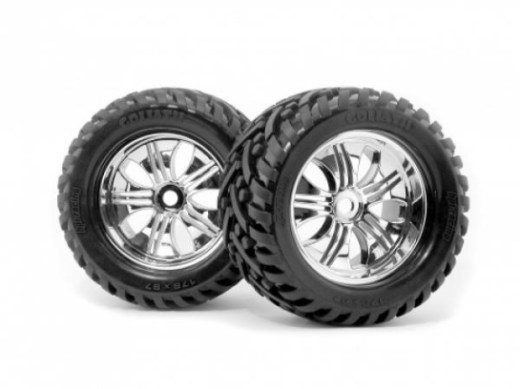 HPI-4728 HPI Mounted Goliath Tire 178X97mm On Tremor Wheel Chrome [4728]