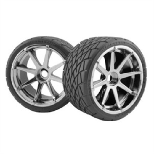 HPI-4729 HPI Mounted Phaltline Tire 140X70mm On Blast Wheel Chrome [4729]