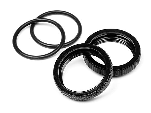 HPI-67528 HPI Big Bore Shock Spring Adjust Nut (Black/2Pcs) [67528] HPI