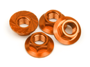 HPI-87267 HPI Serrated Flange Nut M4 (Orange/4Pcs) [87267] HPI
