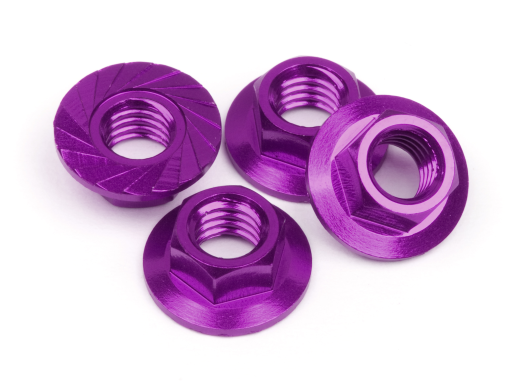 HPI-87268 HPI 87268 SERRATED FLANGE NUT M4 (PURPLE/4PC)