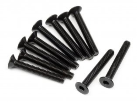 HPI-Z090 HPI Z090 Flat Head Screw M3X22mm (Hex Socket/10Pcs)