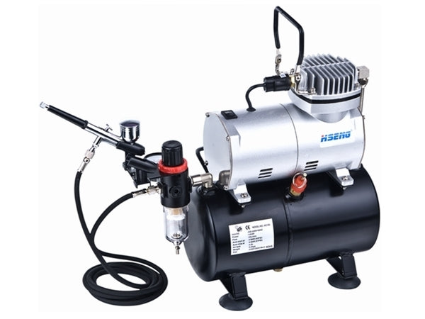 HS-AS186K Hseng Air Compressor with Holding Tank Kit (Includes Hose & HS-80 Airbrush) [AS186K] Hseng