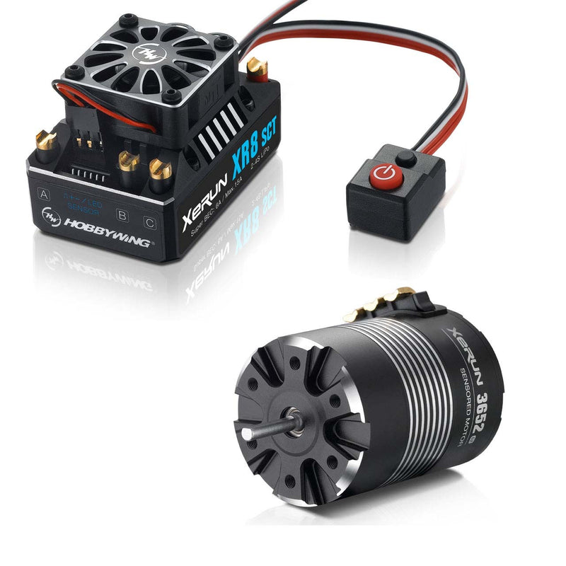 HW38020418 Hobbywing Xerun XR8 SCT Brushless ESC/3652SD G2 Motor Combo (5100kV) w/5mm Motor Shaft