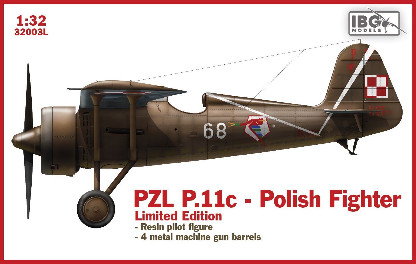 IBG32003L IBG 1/32 PZL P.11c Polish Fighter - LIMITED EDITION Plastic Model Kit [32003L] IBG Models