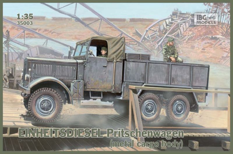 IBG35003 IBG 1/35 EINHEITS DIESEL Pritschenwagen (metal cargo body) Plastic Model Kit [35003] IBG Models