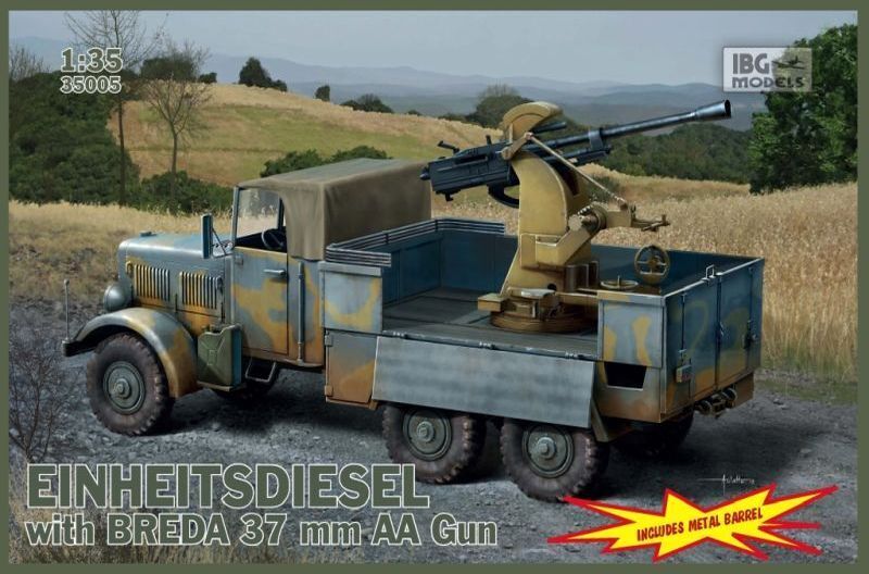 IBG35005 IBG 1/35 EINHEITS DIESEL with 3,7 cm BREDA Plastic Model Kit [35005] IBG Models