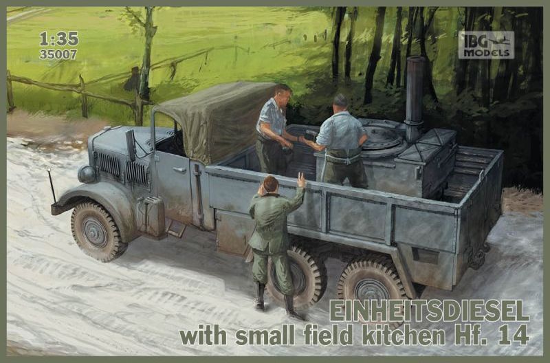 IBG35007 IBG 1/35 EINHEITS DIESEL with small field kitchen Hf.14 Plastic Model Kit [35007] IBG Models