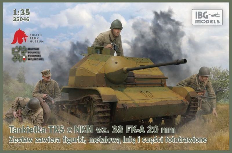 IBG35046 IBG 1/35 TKS Tankette with 20mm Gun (includes metal barrel and 2 figures) Plastic Model Kit [35046] IBG Models